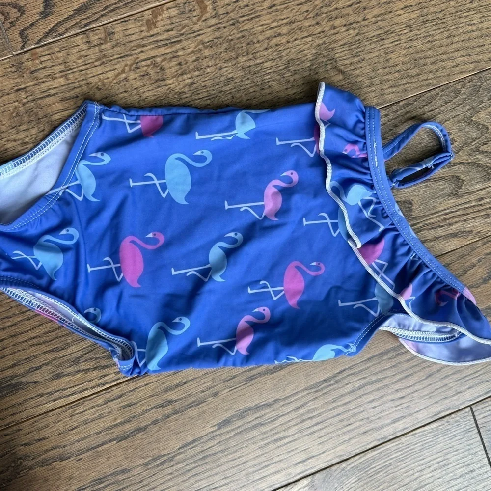 Blue Flamingo Kids Swimsuit 18-24 months baby 2T one strap swimming vacation